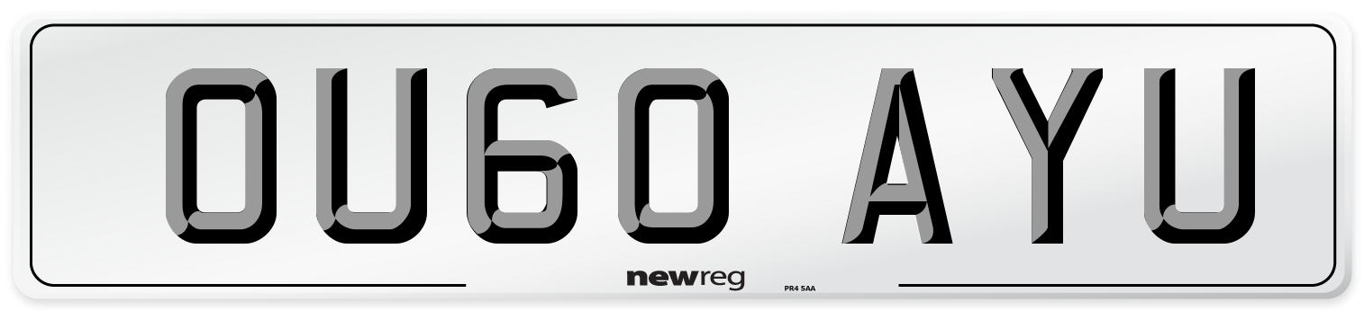 OU60 AYU Number Plate from New Reg